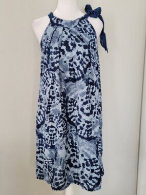 Bellambra ITALY Linen Shift Sundress SMALL Boho  Beachy Coastal Tie Dye Women